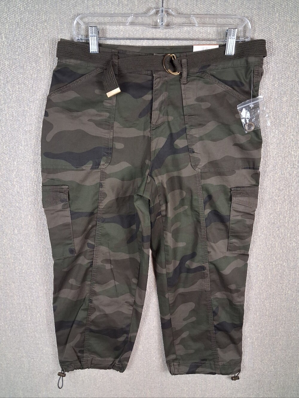 Time And True Cargo Capri Pants Womens 10 Multi Camo Utility Streetwear Gorpcore